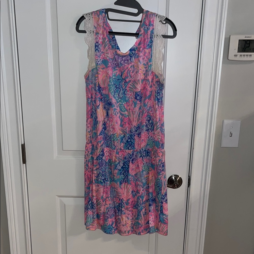 Lilly Pulitzer Pink & Blue Tropical Print Skort Dress